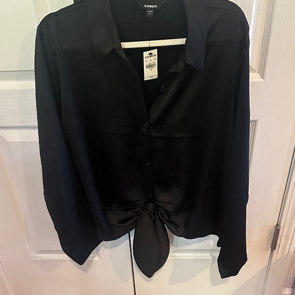 Express Tops - Express Women's Black Button Down Shirt